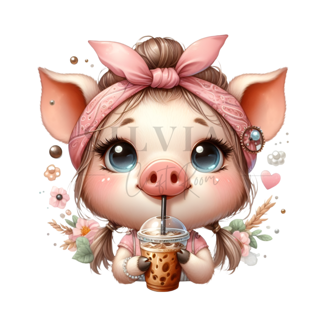 Coffee Pig DTF Transfer