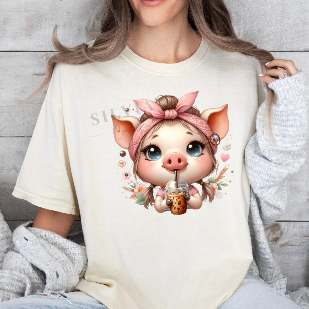Coffee Pig DTF Transfer