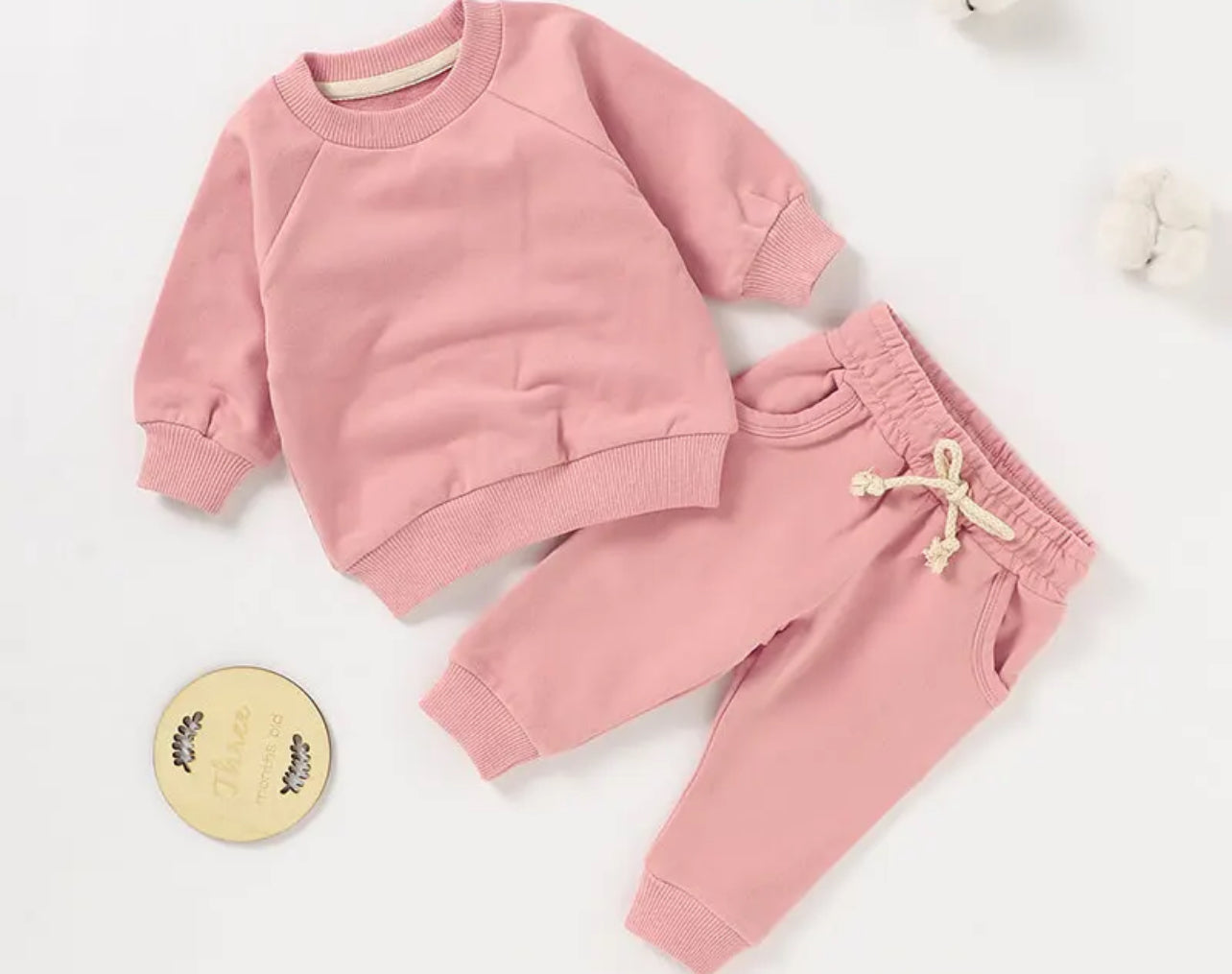 Pink Toddler Embroidered Jogger Set