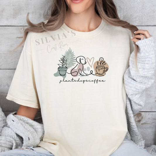 Plants, Dogs, Coffee DTF Transfer