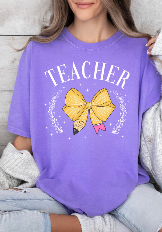 School Pencil Bow DTF Transfer